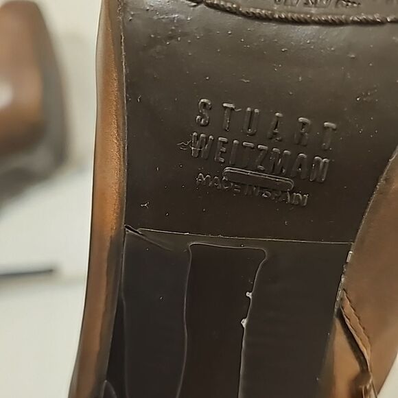 Stuart Weitzman x SCOOP Brown Leather Booties 8.5 - Picture 7 of 9